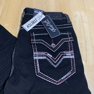 True Luck Classic Stretch Jeans Men`s Size 34x30 Black Medium Wash